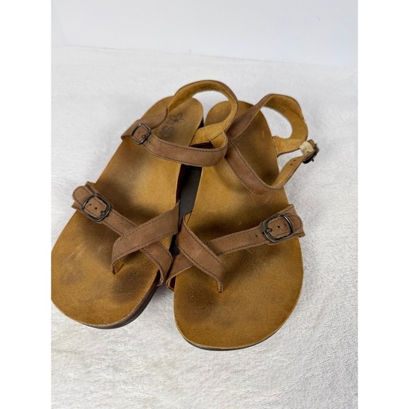 SAS Shoes - SAS Leather Strappy Sandals Brown Adjustable Buckle Comfort Women's 9N